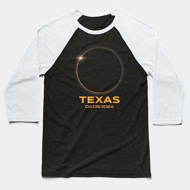 Total Solar Eclipse 2024 Totality Texas Baseball T-Shirt by Diana-Arts-C